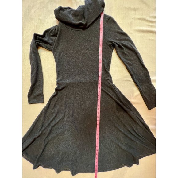 GO Couture Fit & Flare Cowl Neck Sweater Dress Gray Long Sleeve USA Large NWOT - Picture 9 of 10